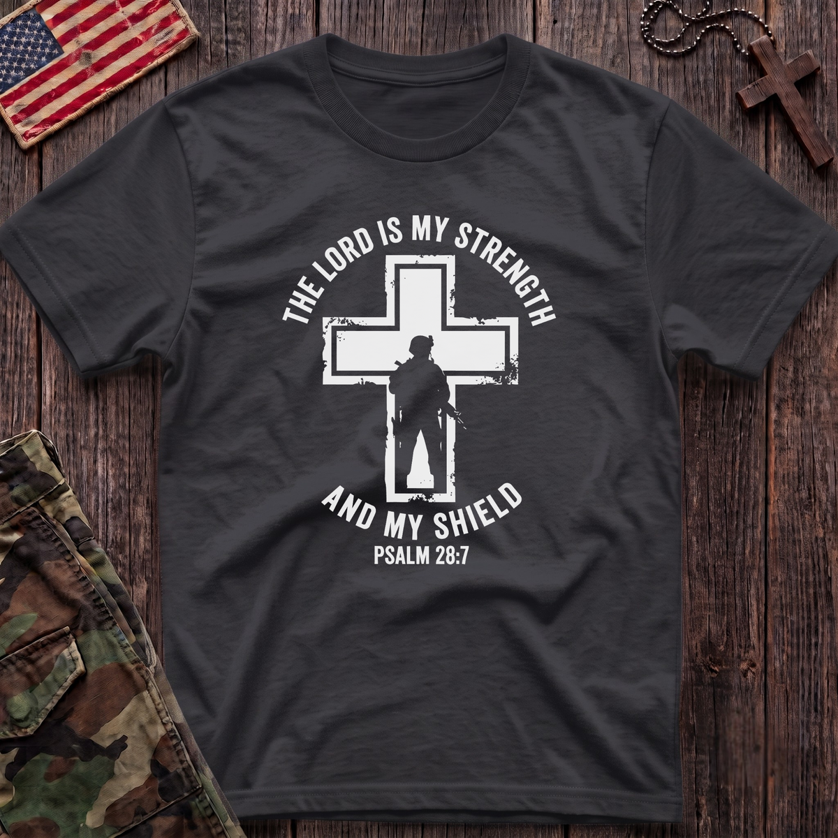 Strength and Shield Cross T-Shirt