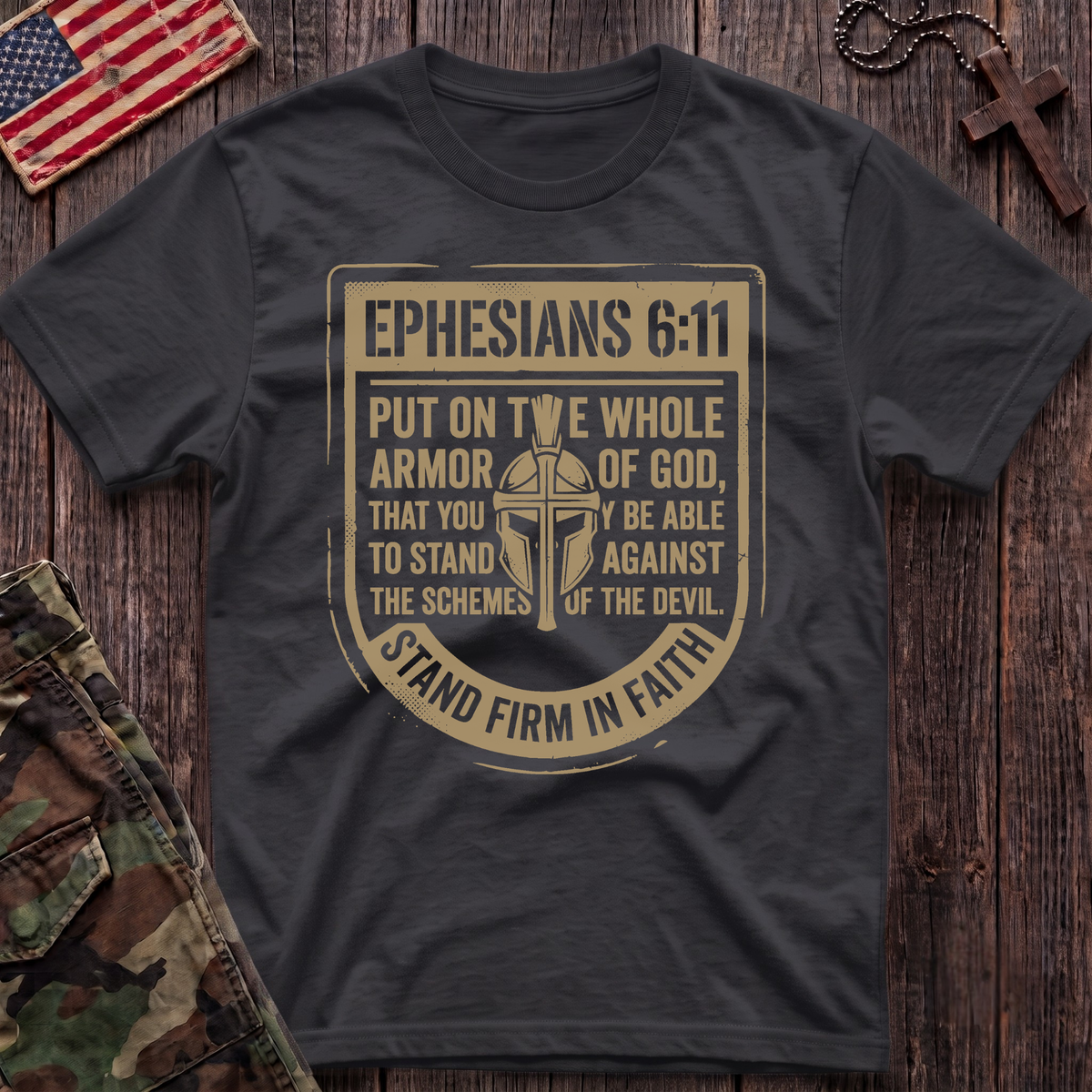 Stand Firm In Faith Patch T-Shirt
