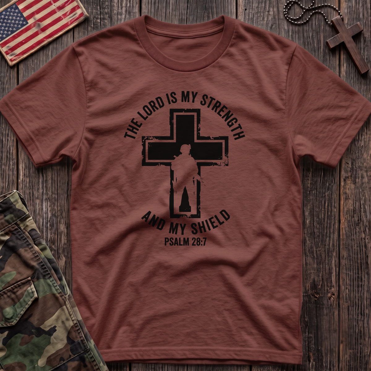 Strength and Shield Cross T-Shirt