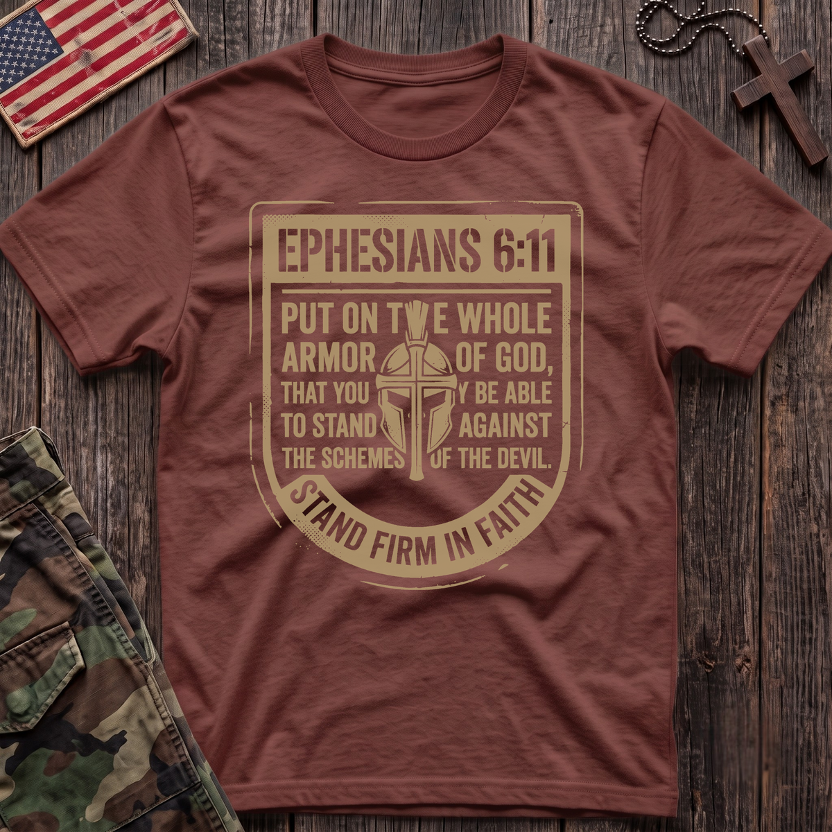 Stand Firm In Faith Patch T-Shirt
