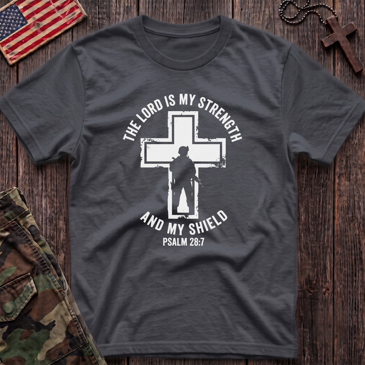 Strength and Shield Cross T-Shirt