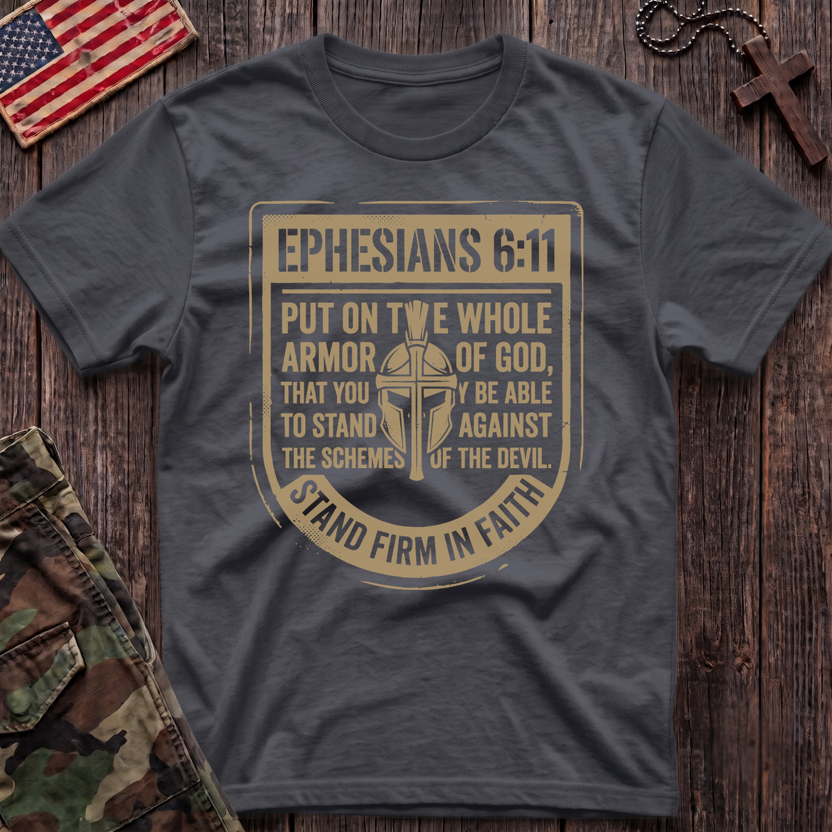 Stand Firm In Faith Patch T-Shirt