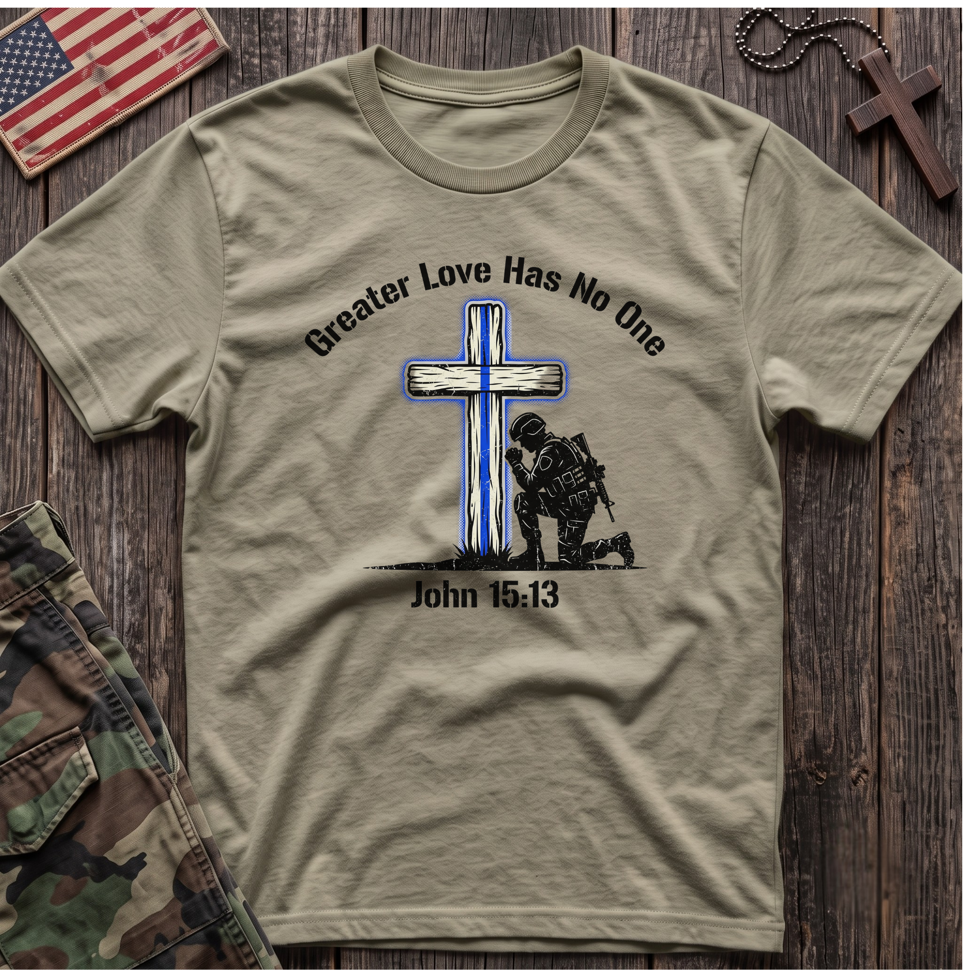Blue Line Cross T-Shirt