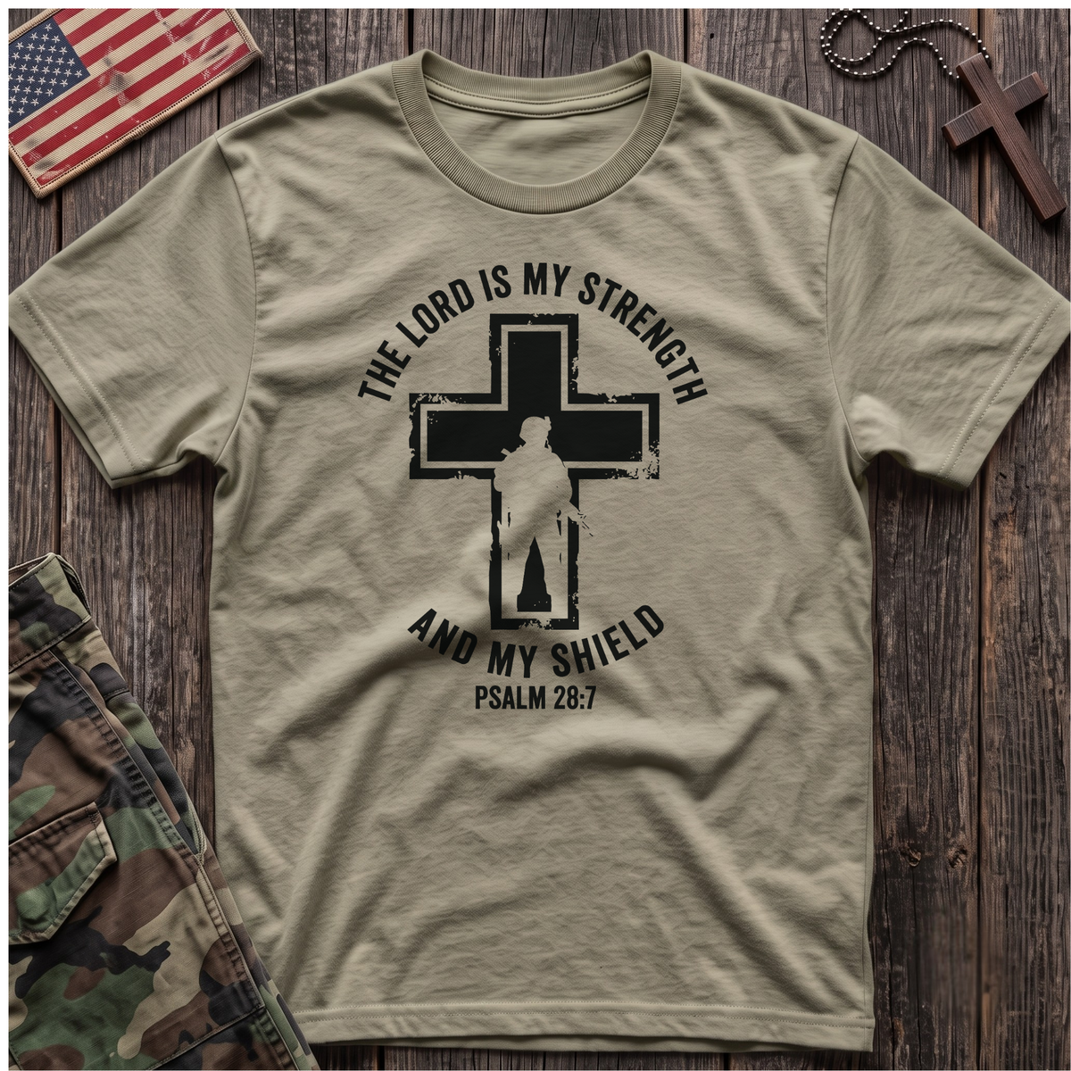 Strength and Shield Cross T-Shirt