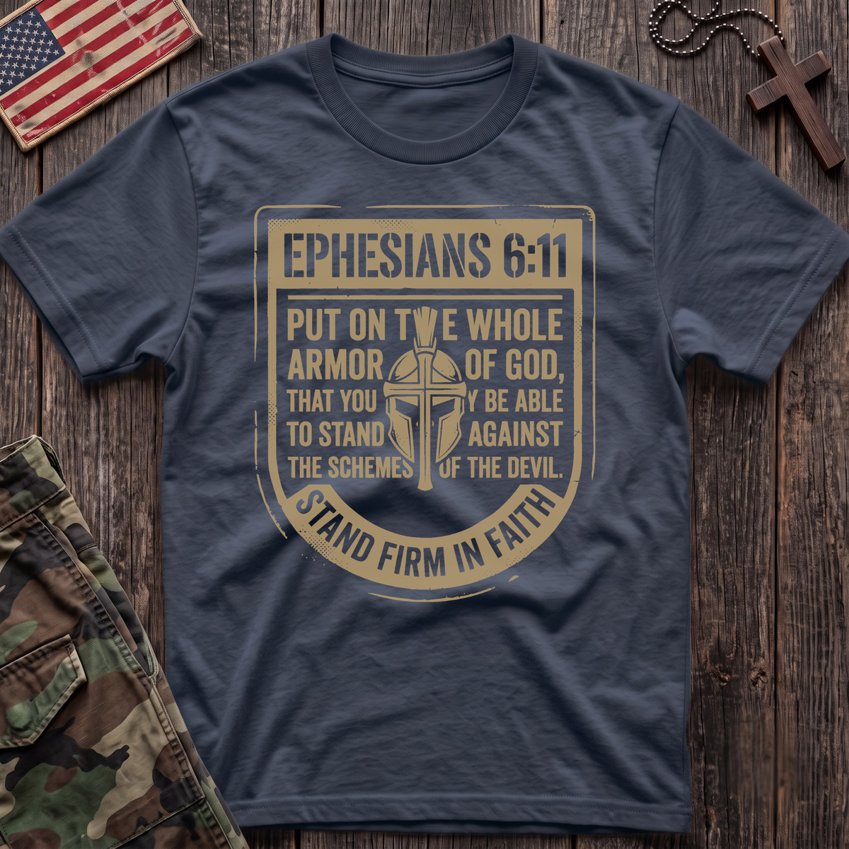 Stand Firm In Faith Patch T-Shirt