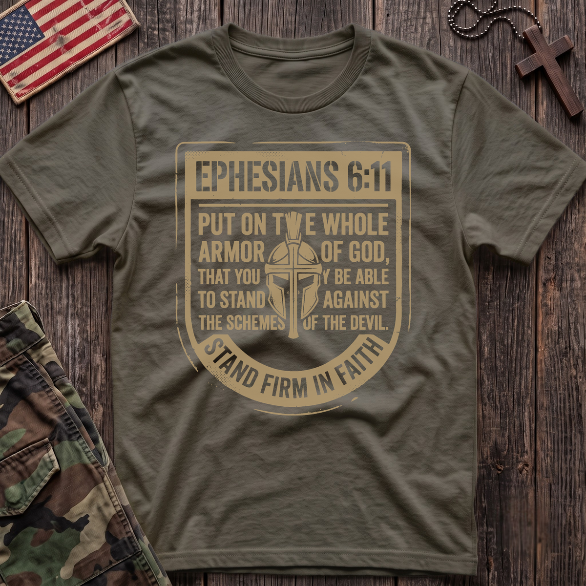 Stand Firm In Faith Patch T-Shirt