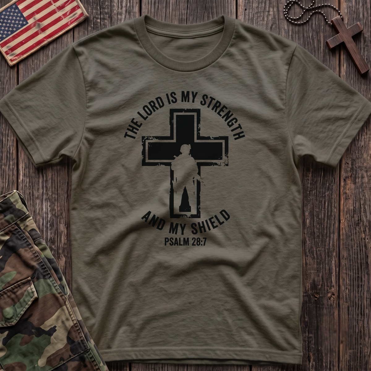Strength and Shield Cross T-Shirt