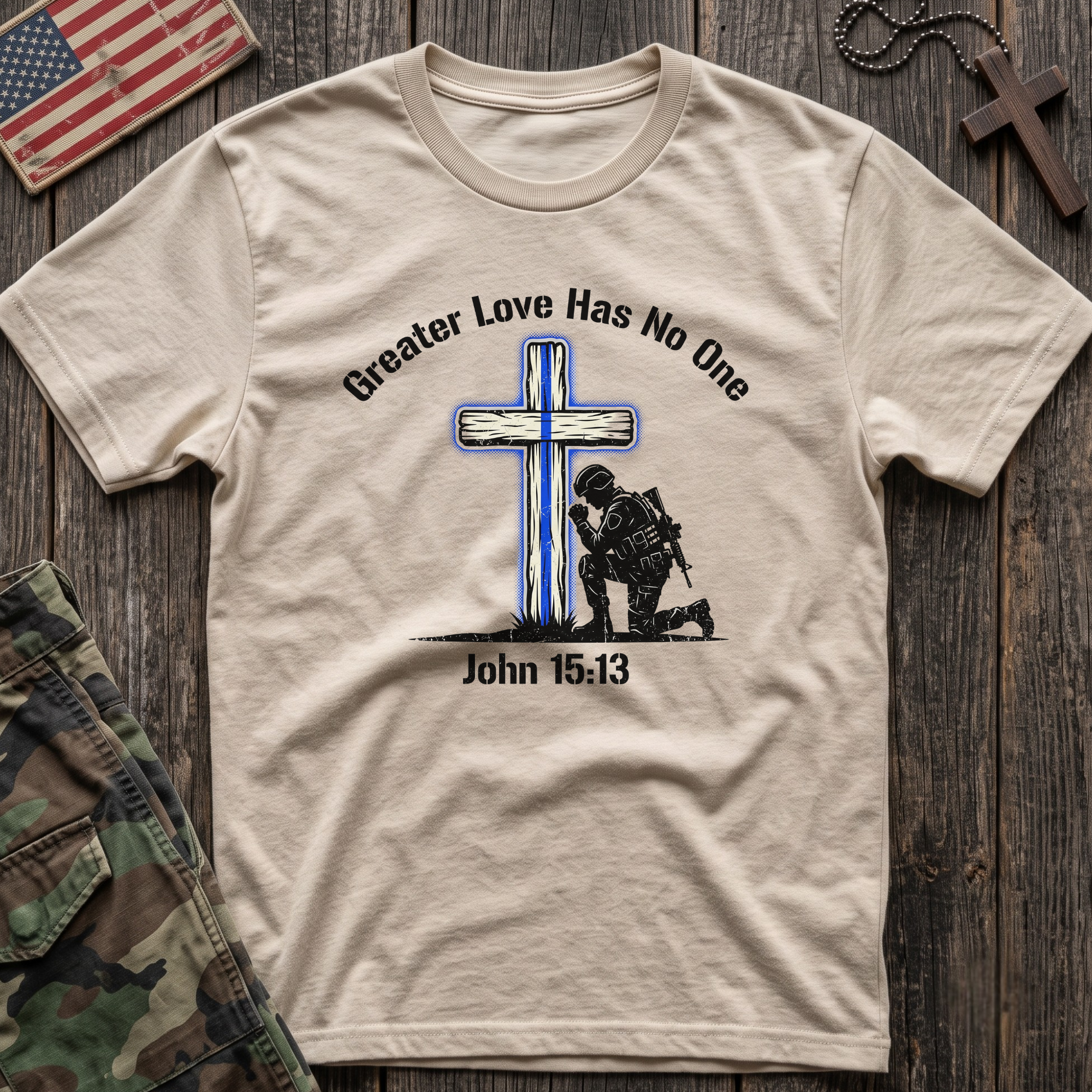 Blue Line Cross T-Shirt
