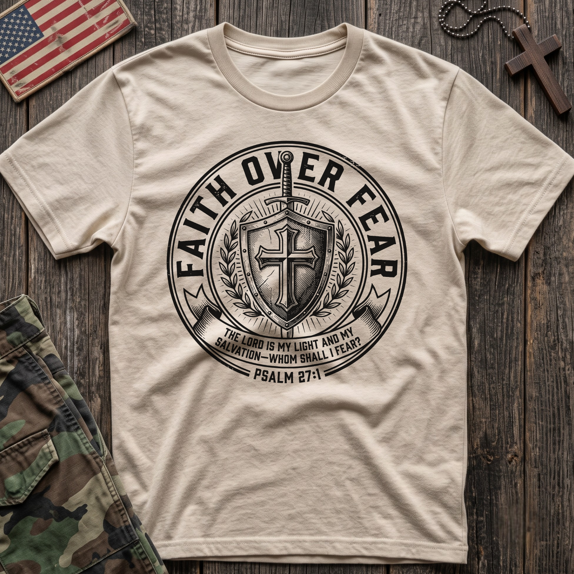 Faith Over Fear Patch T-Shirt