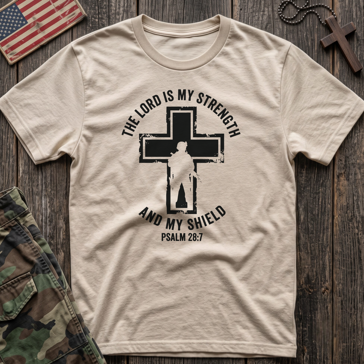 Strength and Shield Cross T-Shirt