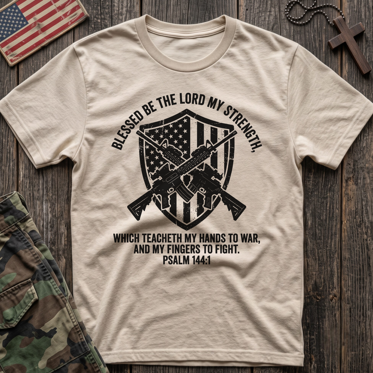 144 Shield and Flag T-Shirt