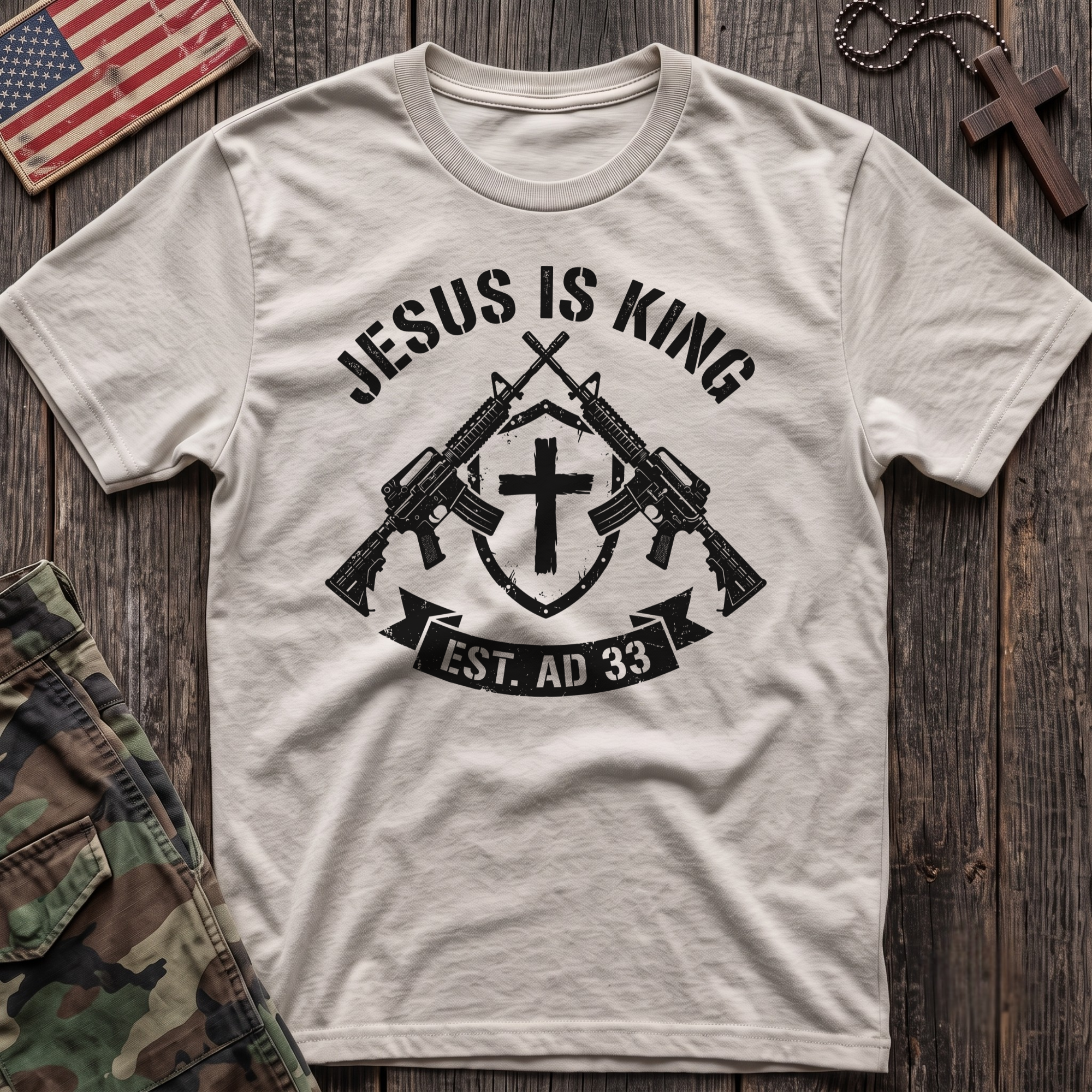 Jesus is King Shield T-Shirt