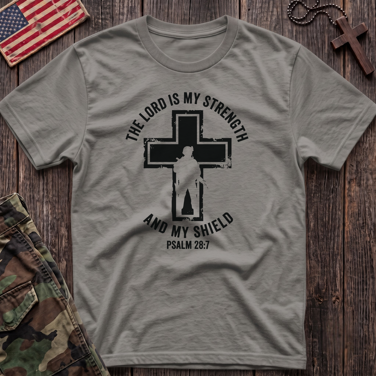 Strength and Shield Cross T-Shirt