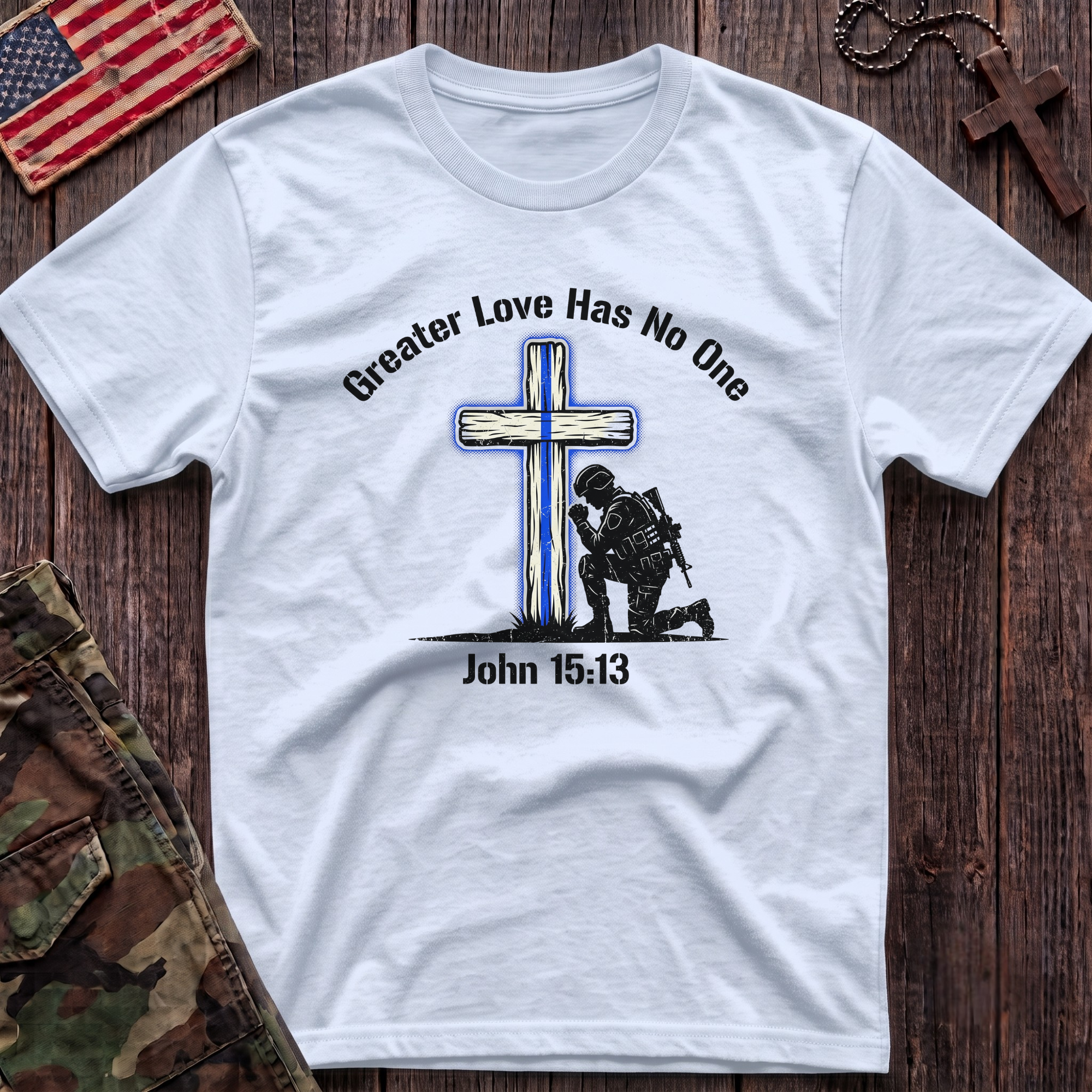 Blue Line Cross T-Shirt