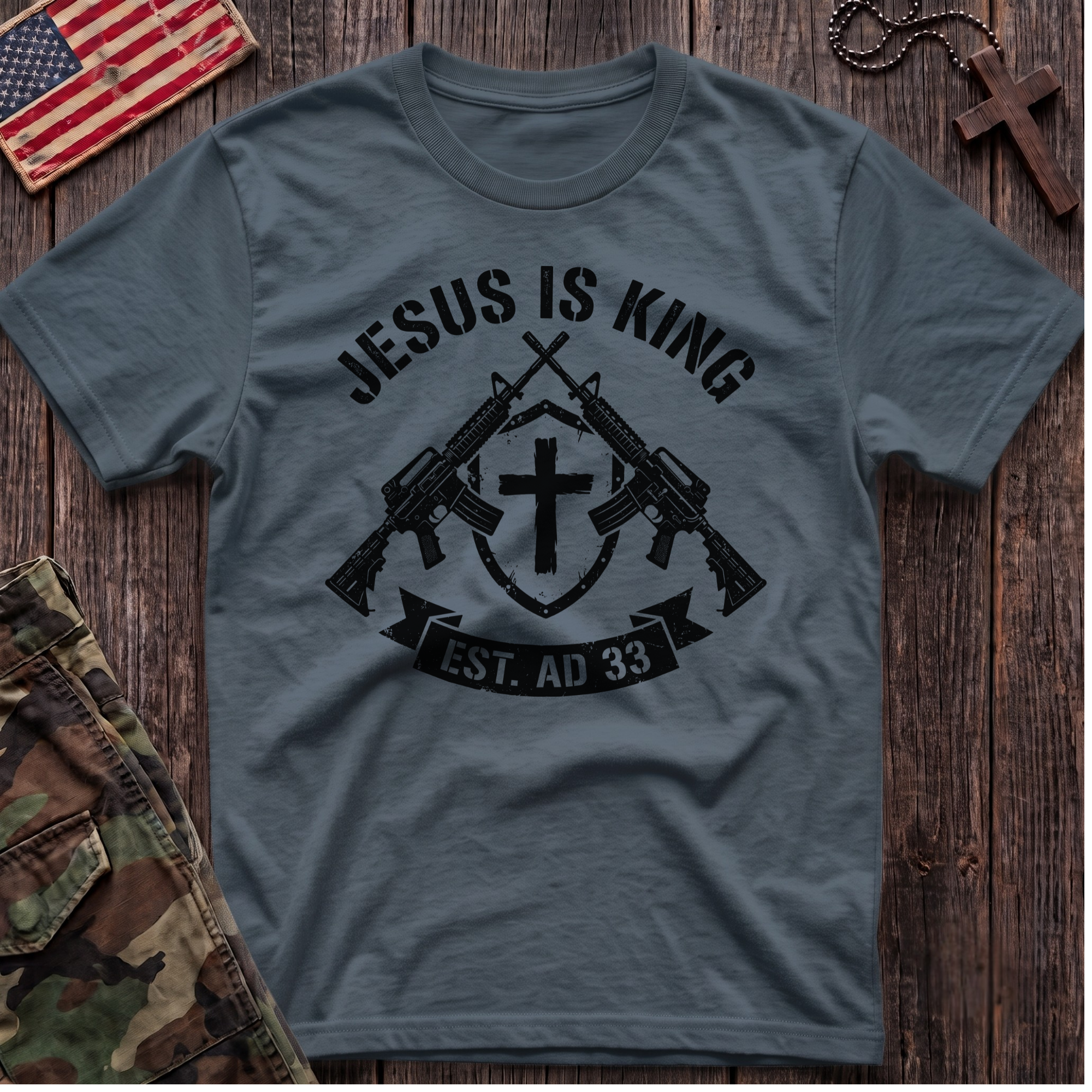 Jesus is King Shield T-Shirt