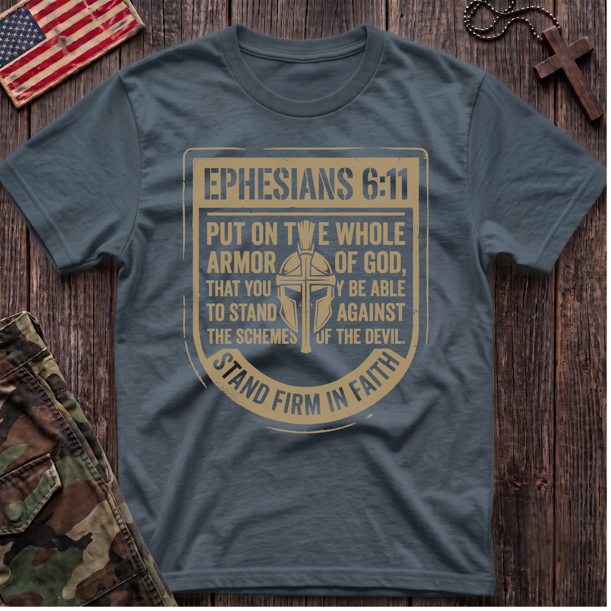 Stand Firm In Faith Patch T-Shirt