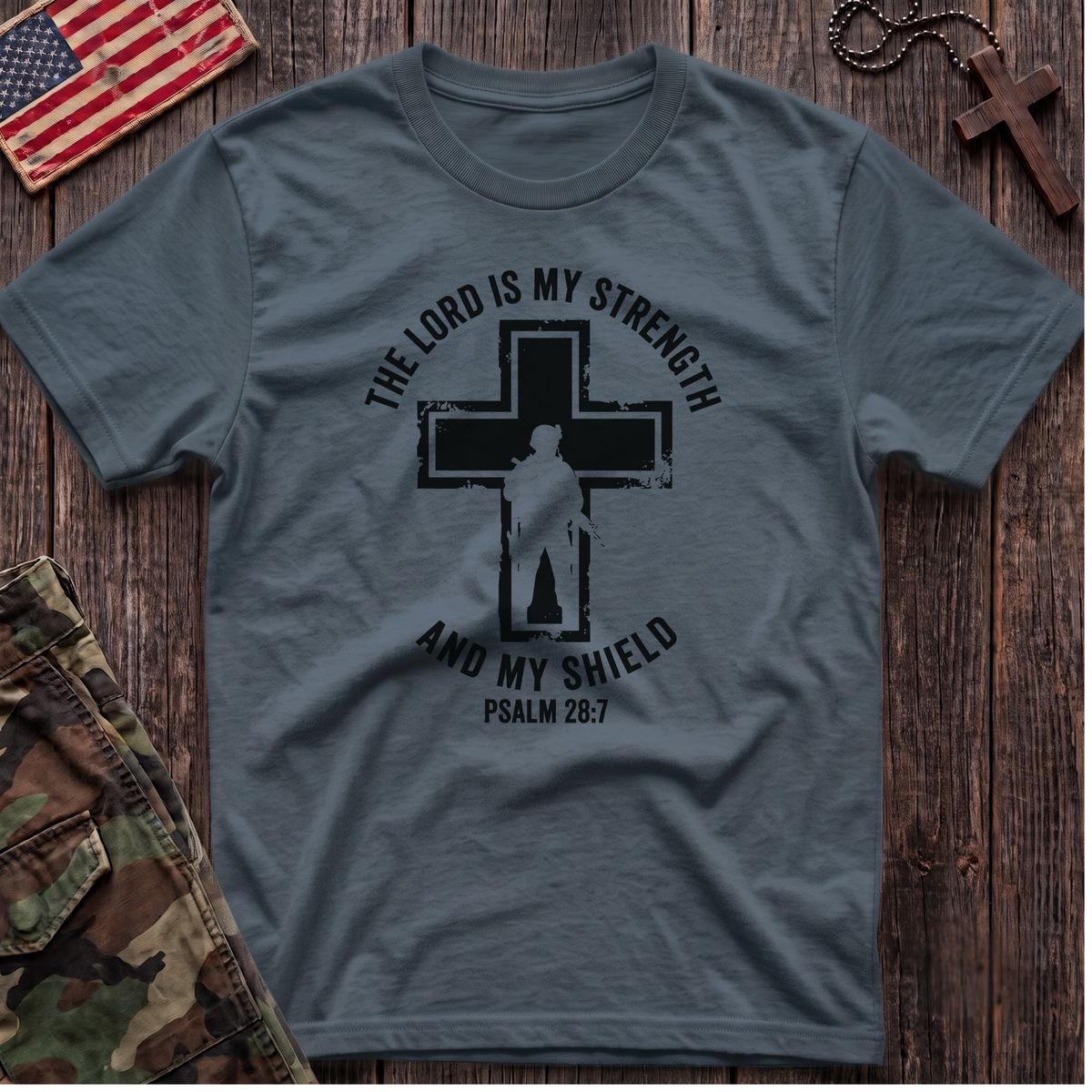 Strength and Shield Cross T-Shirt